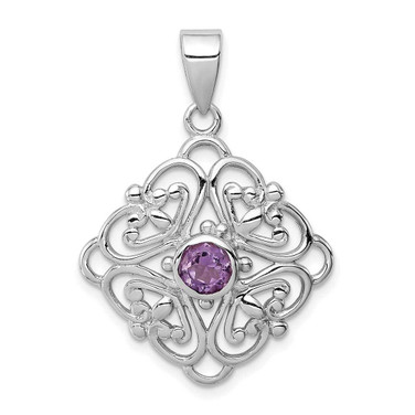 Image of Sterling Silver Amethyst Pendant QP297