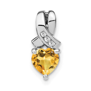 Image of Sterling Silver Citrine and Diamond Pendant PM7401-CI-003-SSA
