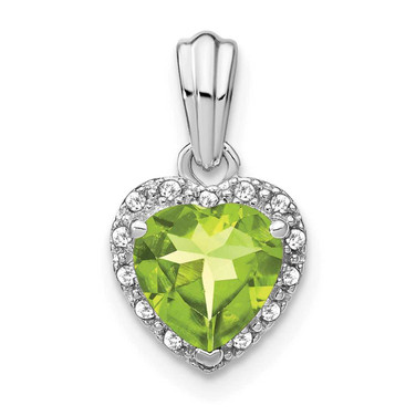 Image of Sterling Silver Peridot and Diamond Pendant PM7400-PE-007-SSA