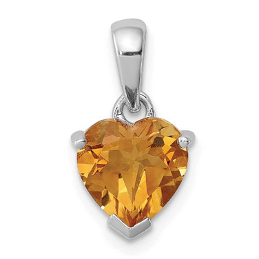 Image of Sterling Silver Rhodium-plated Citrine Pendant QDX749