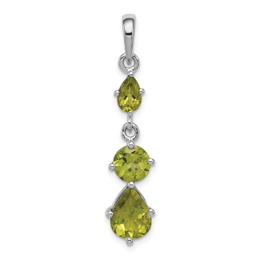 Image of Sterling Silver Rhodium-plated Peridot Pendant QP4542PE