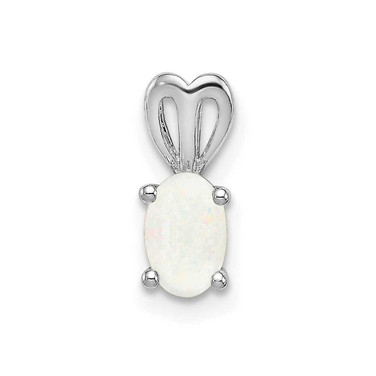 Image of Sterling Silver Rhodium-plated Created Opal Pendant QBPD20OCT