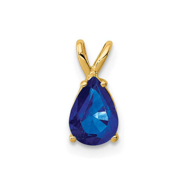 Image of 14K Yellow Gold Sapphire pendant