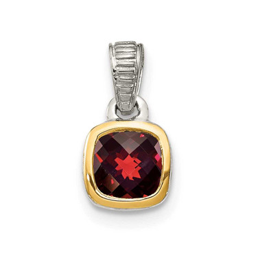 Image of Sterling Silver w/ 14K Accent Garnet Pendant