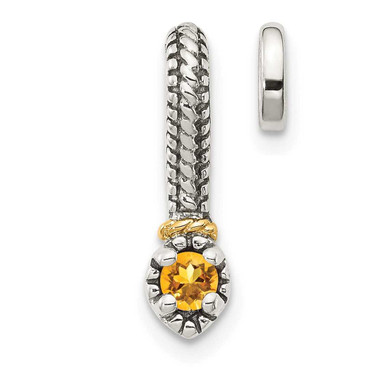 Image of Sterling Silver w/ 14k Polished Citrine Chain Slide Pendant