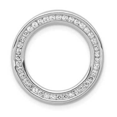 Image of 14K White Gold Lab Grown Diamond SI1/SI2, G H I, Circle Pendant PM4711-040-WLG