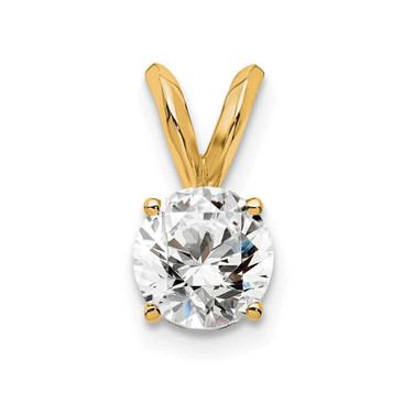Image of 14K Yellow Gold Lab Grown Diamond 1/2ctw Round SI+, H+, Solitaire Pendant