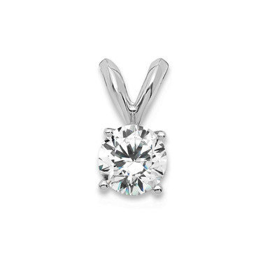 Image of 14K White Gold Lab Grown Diamond 1/3ct. Round VS/SI, D E F, Solitaire Pendant
