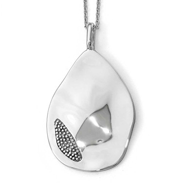 Image of Sterling Silver Polished and Textured Pendant QLF604