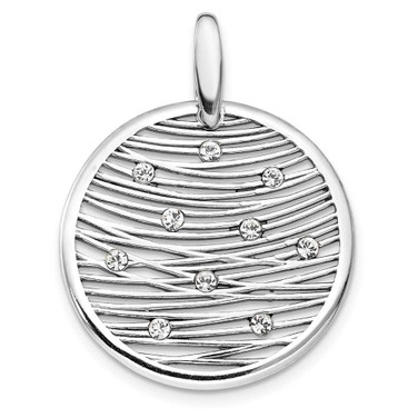 Image of Sterling Silver Polished Preciosa Crystal Pendant