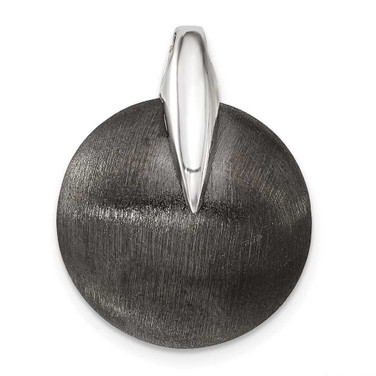 Image of Sterling Silver & Ruthenium Polished & Brushed Circle Pendant