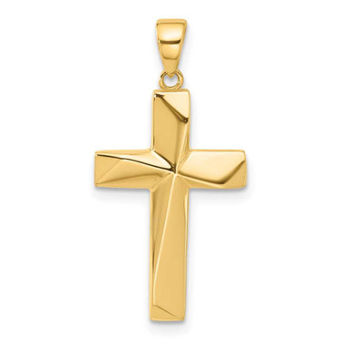 Image of 14K Yellow Gold Polished Cross Pendant C4942