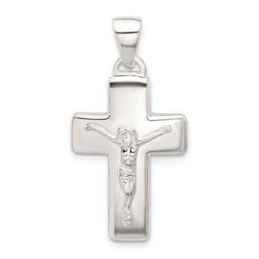 Sterling Silver Polished Crucifix Cross Pendant QC11451