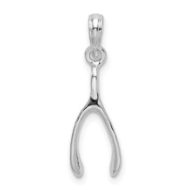 Image of Sterling Silver Polished 3D Wishbone Pendant