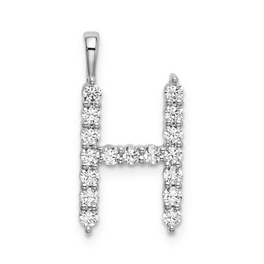 Image of Sterling Silver Large Initial H CZ Pendant