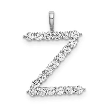 Image of Sterling Silver Large Initial Z CZ Pendant
