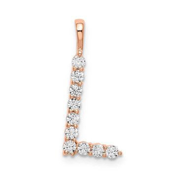 Image of Pink Sterling Silver Large Inial L CZ Pendant