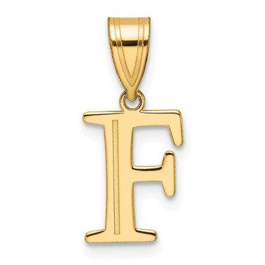 Image of 14K Yellow Gold Polished Etched Letter F Initial Pendant YC1539F