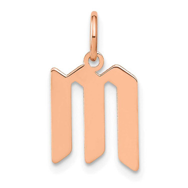 Image of Pink Sterling Silver Letter M Initial Charm XNA1335RP/M