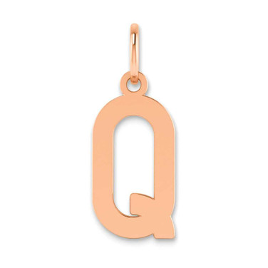 Image of Pink Sterling Silver Letter Q Initial Charm XNA1336RP/Q