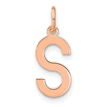 Image of Pink Sterling Silver Letter S Initial Charm XNA1336RP/S