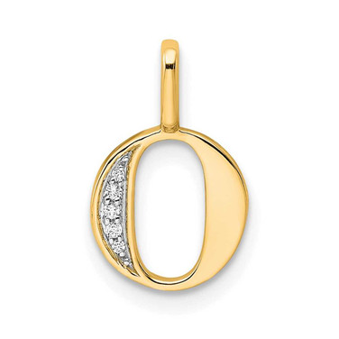 Image of 10k Yellow Gold Diamond Letter O Initial Pendant PM8365O-002-1YA