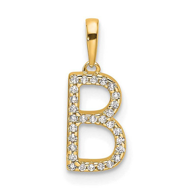 Image of 14K Yellow Gold Diamond Letter B Initial Pendant PM9798B-009-YA