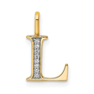 Image of 14K Yellow Gold Diamond Letter L Initial Pendant PM8365L-003-YA