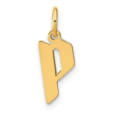 Image of Sterling Silver Gold-plated Letter P Initial Charm XNA1335GP/P