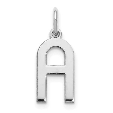 Image of Sterling Silver Rhodium-plated Letter A Initial Charm XNA1336SS/A