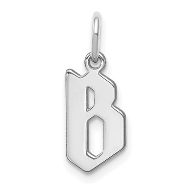 Sterling Silver Rhodium-plated Letter B Initial Charm XNA1335SS/B