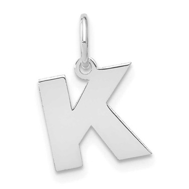 Image of Sterling Silver Rhodium-plated Letter K Initial Charm XNA1337SS/K