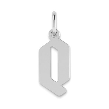 Image of Sterling Silver Rhodium-plated Letter Q Initial Charm XNA1335SS/Q
