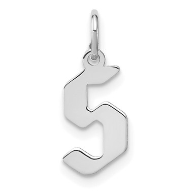 Sterling Silver Rhodium-plated Letter S Initial Charm XNA1335SS/S