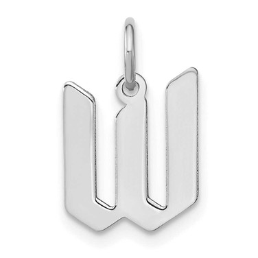 Image of Sterling Silver Rhodium-plated Letter W Initial Charm XNA1335SS/W