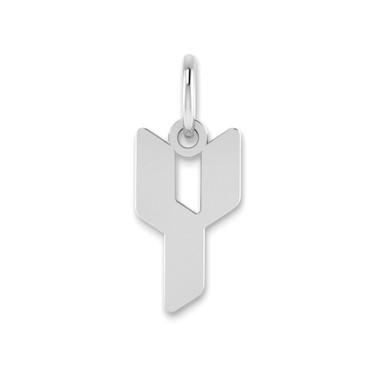 Image of Sterling Silver Rhodium-plated Letter Y Initial Charm XNA1335SS/Y