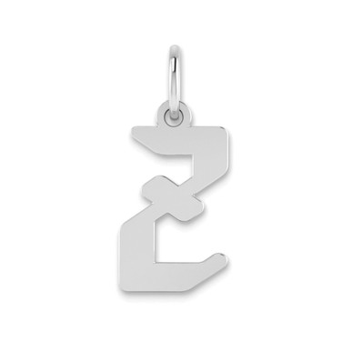 Image of Sterling Silver Rhodium-plated Letter Z Initial Charm XNA1335SS/Z