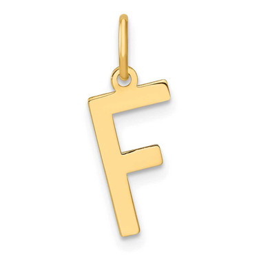 Image of Sterling Silver Rhodium-plated Letter F Initial Charm XNA1336GP/F