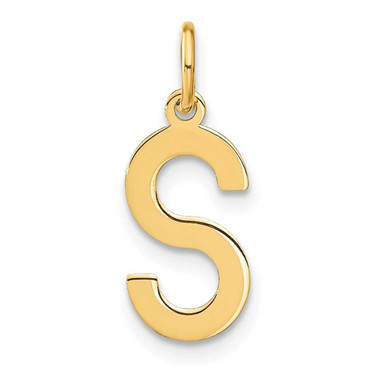 Image of Sterling Silver Rhodium-plated Letter S Initial Charm XNA1336GP/S