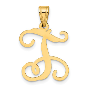 10k Yellow Gold Initial Letter T Pendant