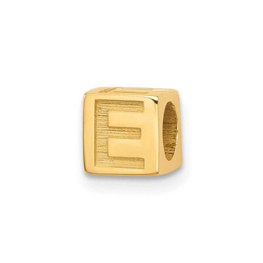 Image of 14k Yellow Gold Alphabet Bead Letter E Charm