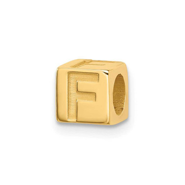Image of 14k Yellow Gold Alphabet Bead Letter F Charm