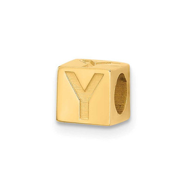 Image of 14k Yellow Gold Alphabet Bead Letter Y Charm