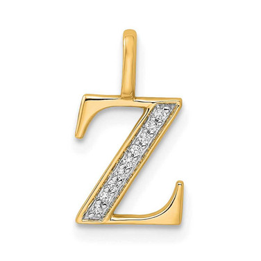 Image of 10k Yellow Gold Diamond Letter Z Initial Pendant