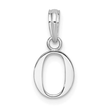 Image of Sterling Silver Polished Block Initial -O- Pendant