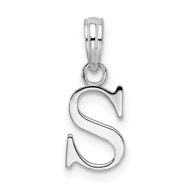 Image of Sterling Silver Polished Block Initial -S- Pendant