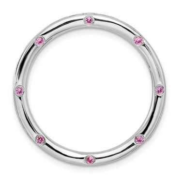 Image of Sterling Silver Stackable Expressions Large Rhodolite Garnet Chain Slide Pendant QSK1791