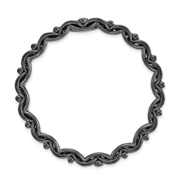 Image of Sterling Silver Stackable Expressions Blk-plated Large Polished Chain Slide Pendant QSK1773