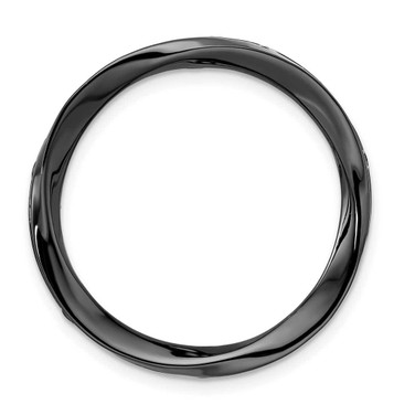 Image of Sterling Silver Stackable Expressions Blk-plated Large Polished Chain Slide Pendant QSK1777