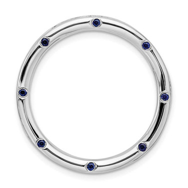 Image of Sterling Silver Stackable Expressions Large Created Sapphire Chain Slide Pendant